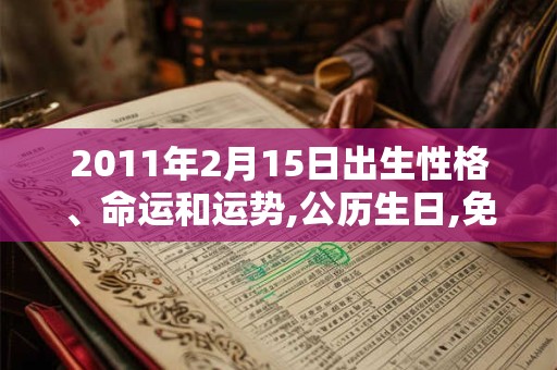 2011年2月15日出生性格、命运和运势,公历生日,免费算命