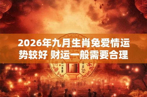 2026年九月生肖兔爱情运势较好 财运一般需要合理规划