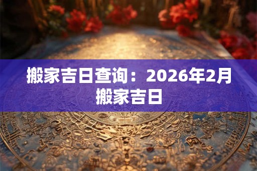搬家吉日查询：2026年2月搬家吉日