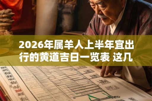 2026年属羊人上半年宜出行的黄道吉日一览表 这几天日子好 2026年属羊人上半年宜出行的黄道吉日一览表 这几天日子好