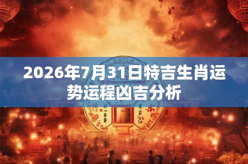 2026年7月31日特吉生肖运势运程凶吉分析