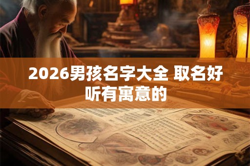 2026男孩名字大全 取名好听有寓意的