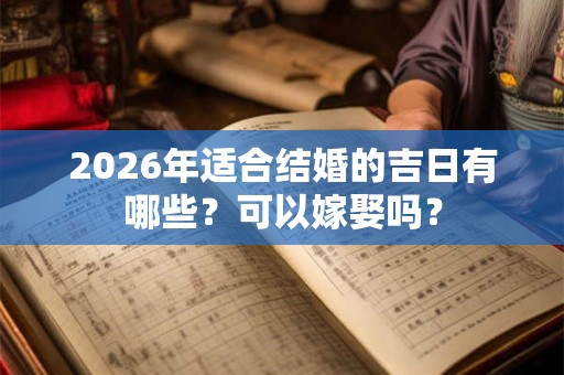 2026年适合结婚的吉日有哪些？可以嫁娶吗？