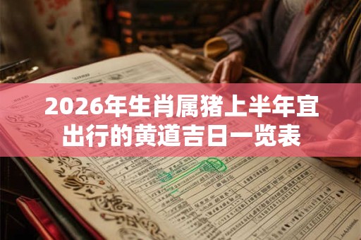 2026年生肖属猪上半年宜出行的黄道吉日一览表