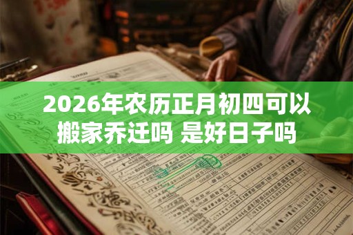 2026年农历正月初四可以搬家乔迁吗 是好日子吗 2026年农历正月初四可以搬家乔迁吗 是好日子吗