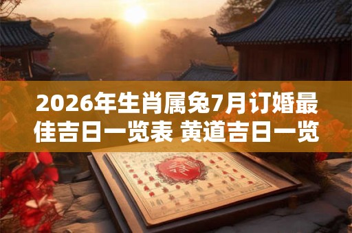 2026年生肖属兔7月订婚最佳吉日一览表 黄道吉日一览表 2026年生肖属兔7月订婚最佳吉日一览表 黄道吉日一览表
