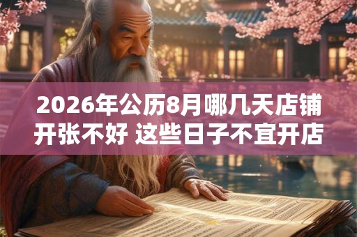2026年公历8月哪几天店铺开张不好 这些日子不宜开店