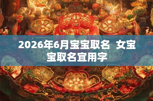 2026年6月宝宝取名 女宝宝取名宜用字 2026年6月宝宝取名 女宝宝取名宜用字