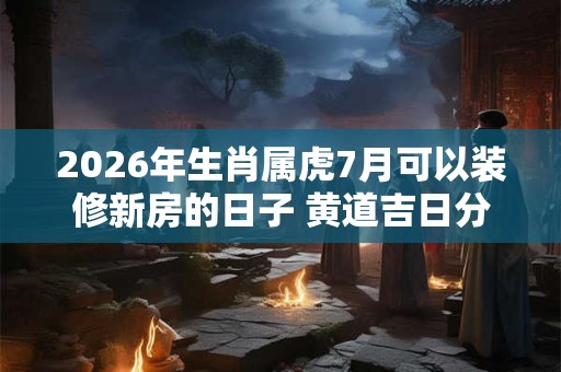 2026年生肖属虎7月可以装修新房的日子 黄道吉日分析