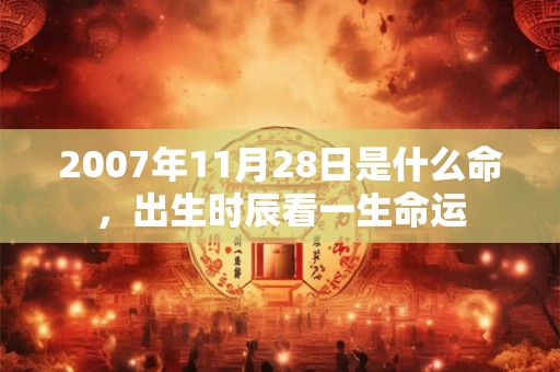 2007年11月28日是什么命，出生时辰看一生命运