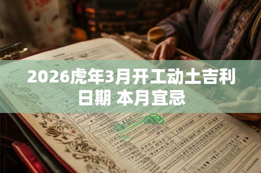 2026虎年3月开工动土吉利日期 本月宜忌