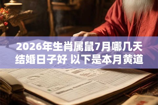 2026年生肖属鼠7月哪几天结婚日子好 以下是本月黄道吉日