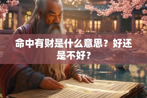 命中有财是什么意思？好还是不好？