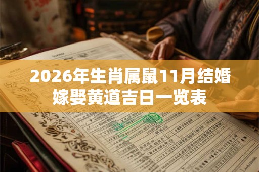 2026年生肖属鼠11月结婚嫁娶黄道吉日一览表 2026年生肖属鼠11月结婚嫁娶黄道吉日一览表