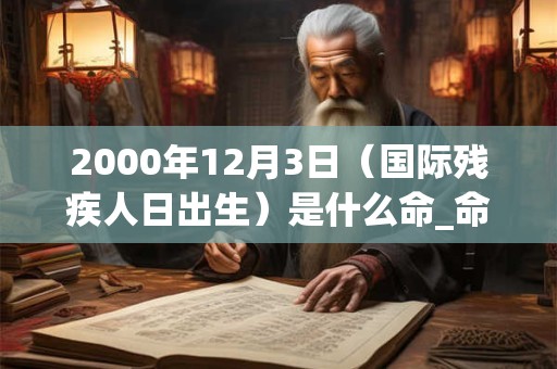 2000年12月3日（国际残疾人日出生）是什么命_命运如何