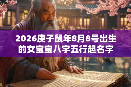 2026庚子鼠年8月8号出生的女宝宝八字五行起名字 2026庚子鼠年8月8号出生的女宝宝八字五行起名字