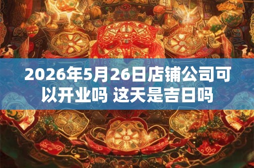 2026年5月26日店铺公司可以开业吗 这天是吉日吗 2026年5月26日店铺公司可以开业吗 这天是吉日吗