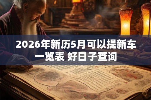 2026年新历5月可以提新车一览表 好日子查询 2026年新历5月可以提新车一览表 好日子查询