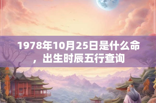1978年10月25日是什么命,出生时辰五行查询 1978年10月25日是什么命,出生时辰五行查询