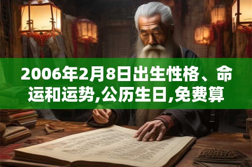 2006年2月8日出生性格、命运和运势,公历生日,免费算命