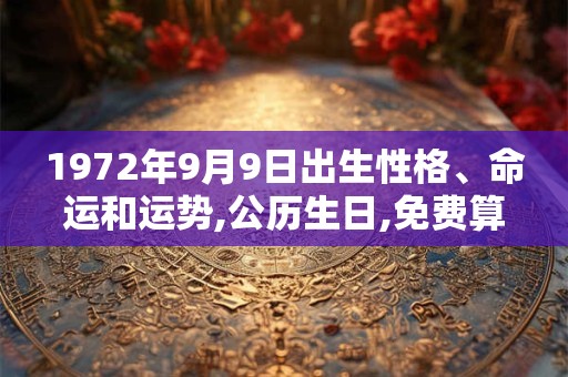 1972年9月9日出生性格、命运和运势,公历生日,免费算命 1972年9月9日出生性格、命运和运势,公历生日,免费算命