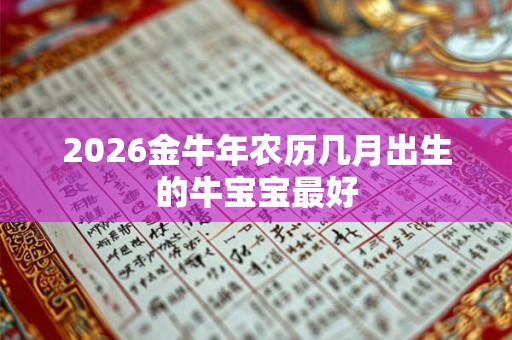 2026金牛年农历几月出生的牛宝宝最好 2026金牛年农历几月出生的牛宝宝最好
