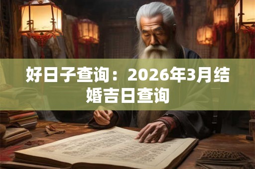 好日子查询：2026年3月结婚吉日查询
