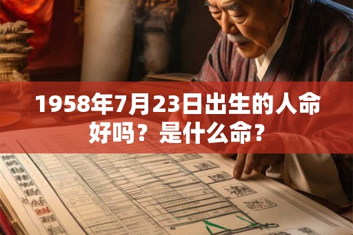 1958年7月23日出生的人命好吗？是什么命？
