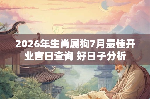 2026年生肖属狗7月最佳开业吉日查询 好日子分析 2026年生肖属狗7月最佳开业吉日查询 好日子分析