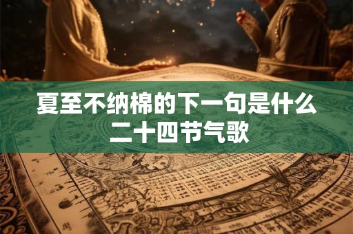 夏至不纳棉的下一句是什么 二十四节气歌