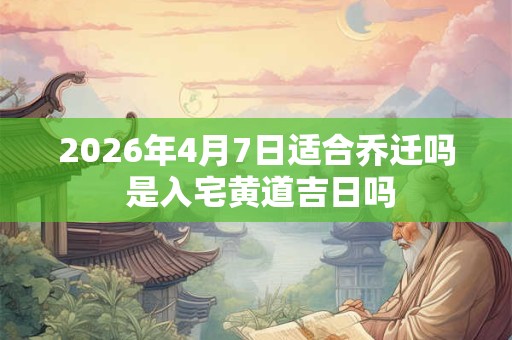 2026年4月7日适合乔迁吗 是入宅黄道吉日吗 2026年4月7日适合乔迁吗 是入宅黄道吉日吗