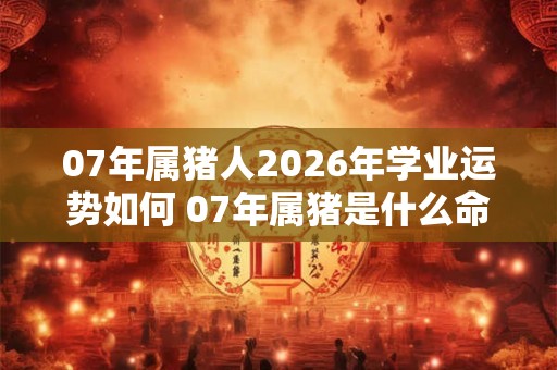 07年属猪人2026年学业运势如何 07年属猪是什么命 07年属猪人2026年学业运势如何 07年属猪是什么命
