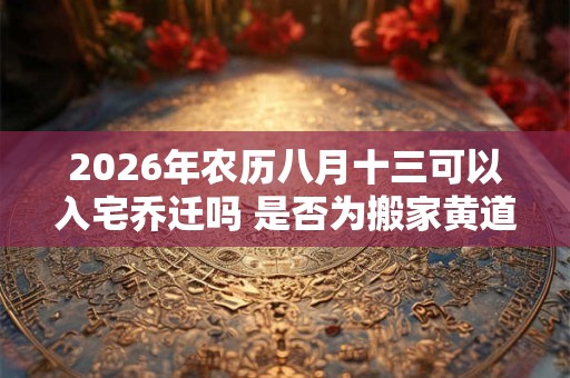 2026年农历八月十三可以入宅乔迁吗 是否为搬家黄道吉日 2026年农历八月十三可以入宅乔迁吗 是否为搬家黄道吉日