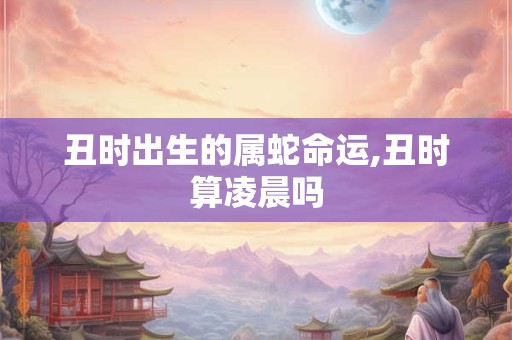丑时出生的属蛇命运,丑时算凌晨吗