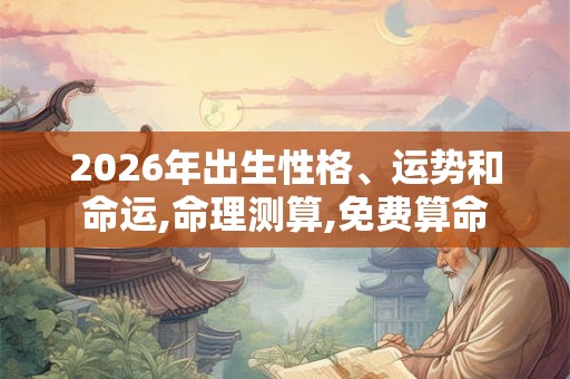 2026年出生性格、运势和命运,命理测算,免费算命 2026年出生性格、运势和命运,命理测算,免费算命