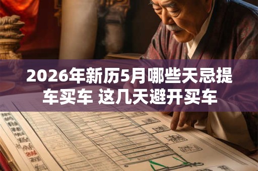 2026年新历5月哪些天忌提车买车 这几天避开买车
