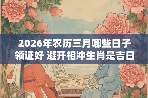 2026年农历三月哪些日子领证好 避开相冲生肖是吉日 2026年农历三月哪些日子领证好 避开相冲生肖是吉日