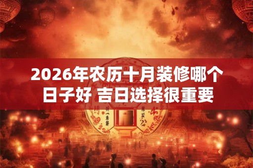 2026年农历十月装修哪个日子好 吉日选择很重要 2026年农历十月装修哪个日子好 吉日选择很重要