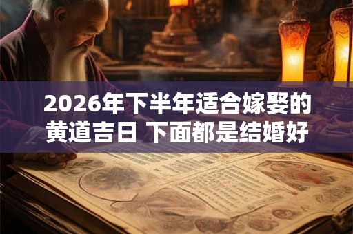 2026年下半年适合嫁娶的黄道吉日 下面都是结婚好日子