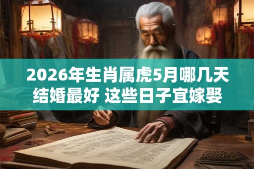 2026年生肖属虎5月哪几天结婚最好 这些日子宜嫁娶