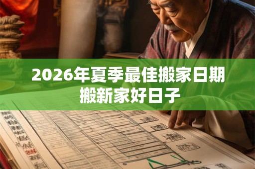 2026年夏季最佳搬家日期 搬新家好日子 2026年夏季最佳搬家日期 搬新家好日子