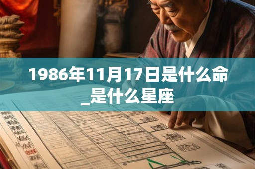 1986年11月17日是什么命_是什么星座