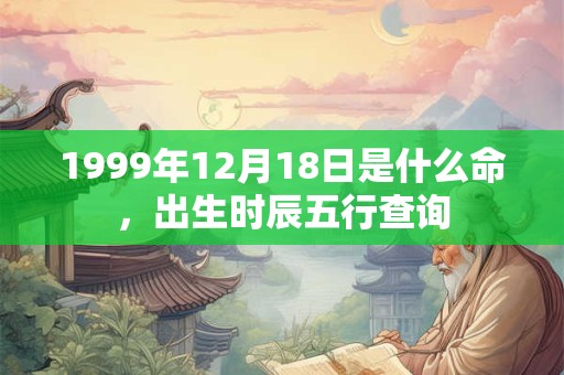 1999年12月18日是什么命，出生时辰五行查询