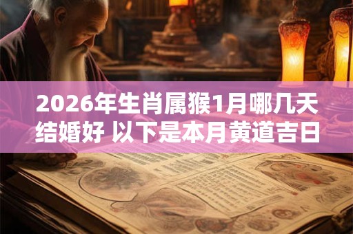 2026年生肖属猴1月哪几天结婚好 以下是本月黄道吉日