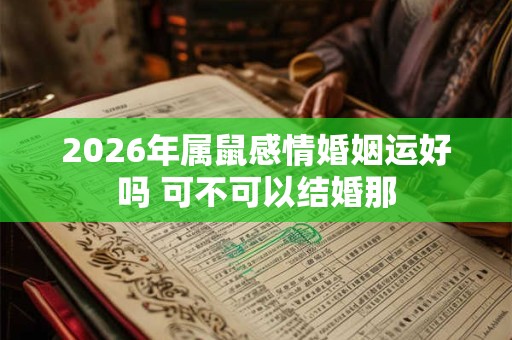 2026年属鼠感情婚姻运好吗 可不可以结婚那 2026年属鼠感情婚姻运好吗 可不可以结婚那