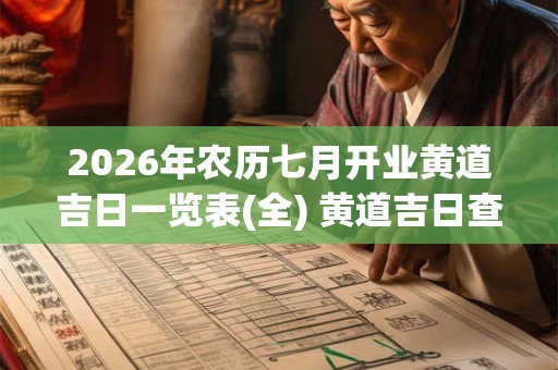 2026年农历七月开业黄道吉日一览表(全) 黄道吉日查询 2026年农历七月开业黄道吉日一览表(全) 黄道吉日查询