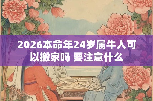 2026本命年24岁属牛人可以搬家吗 要注意什么