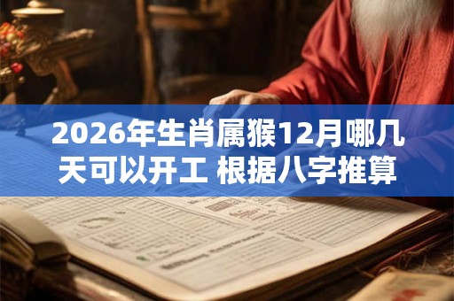 2026年生肖属猴12月哪几天可以开工 根据八字推算 2026年生肖属猴12月哪几天可以开工 根据八字推算
