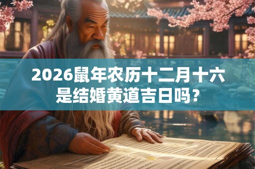 2026鼠年农历十二月十六是结婚黄道吉日吗？