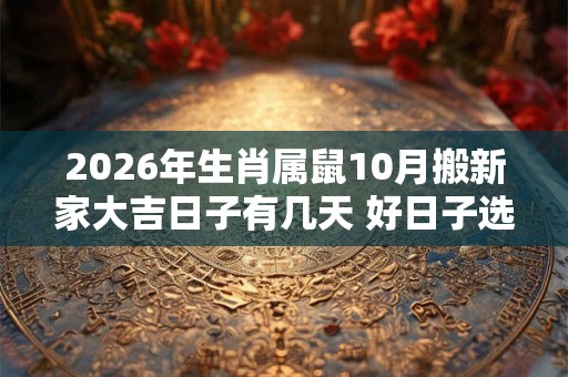 2026年生肖属鼠10月搬新家大吉日子有几天 好日子选择